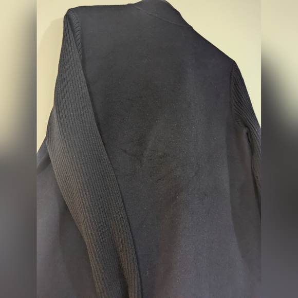 NWOT Kenneth Cole Navy Blue Blazer Long Sleeve Trench Coat s: L - Picture 2 of 7